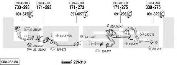 BOSAL 05005850 Система випуску ОГ