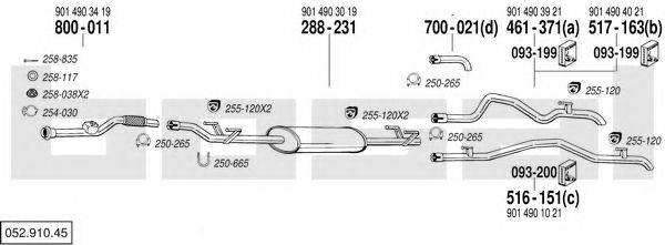 BOSAL 05291045 Система випуску ОГ