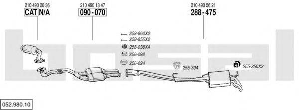 BOSAL 05298010 Система випуску ОГ