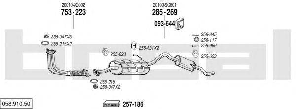 BOSAL 05891050 Система випуску ОГ