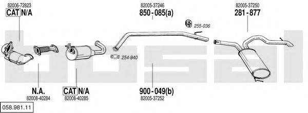 BOSAL 05898111 Система випуску ОГ