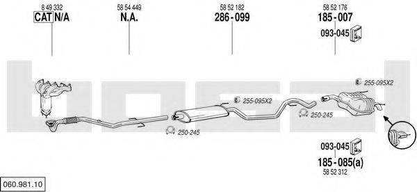 BOSAL 06098110 Система випуску ОГ