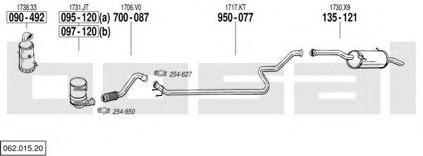 BOSAL 06201520 Система випуску ОГ