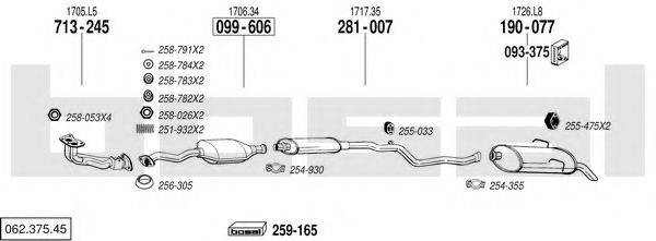 BOSAL 06237545 Система випуску ОГ