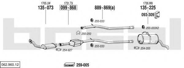 BOSAL 06296012 Система випуску ОГ