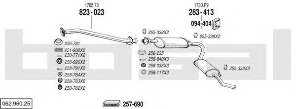 BOSAL 06296025 Система випуску ОГ