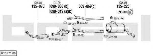 BOSAL 06297180 Система випуску ОГ