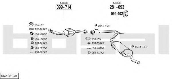 BOSAL 06298101 Система випуску ОГ