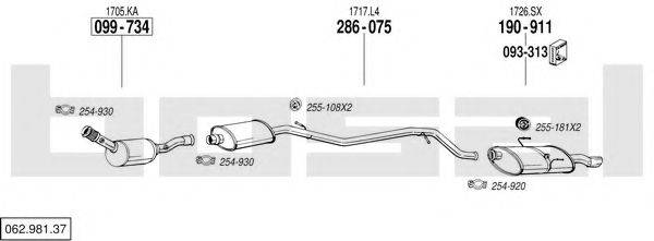 BOSAL 06298137 Система випуску ОГ