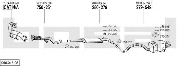 BOSAL 06601605 Система випуску ОГ