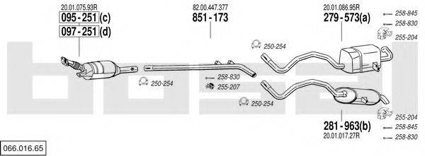 BOSAL 06601665 Система випуску ОГ