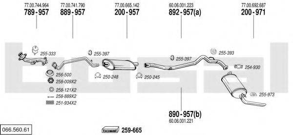 BOSAL 06656061 Система випуску ОГ