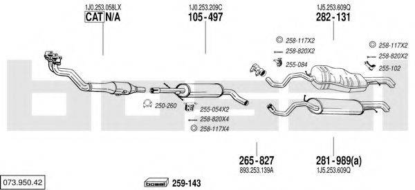 BOSAL 07395042 Система випуску ОГ