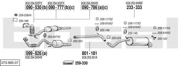 BOSAL 07398507 Система випуску ОГ