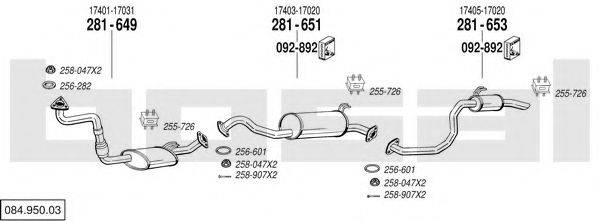 BOSAL 08495003 Система випуску ОГ