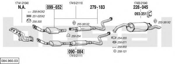 BOSAL 08496003 Система випуску ОГ