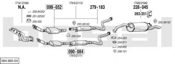 BOSAL 08496003 Система випуску ОГ