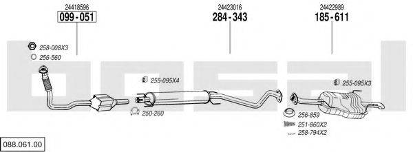 BOSAL 08806100 Система випуску ОГ