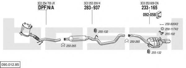 BOSAL 09001285 Система випуску ОГ