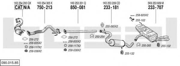 BOSAL 09001585 Система випуску ОГ