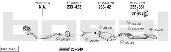 BOSAL 09009450 Система випуску ОГ