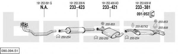 BOSAL 09009451 Система випуску ОГ