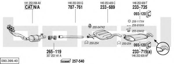 BOSAL 09039940 Система випуску ОГ