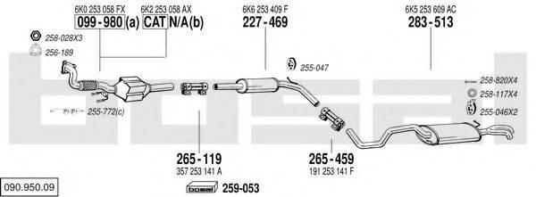 BOSAL 09095009 Система випуску ОГ