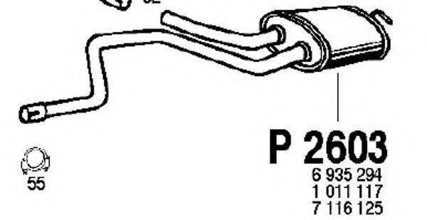 FENNO P2603 Глушник вихлопних газів кінцевий