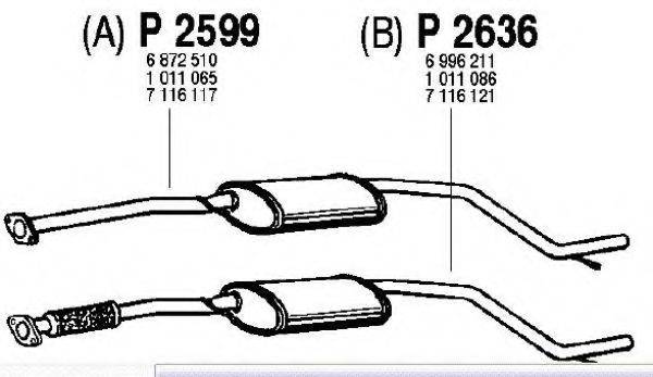 FENNO P2636 Середній глушник вихлопних газів