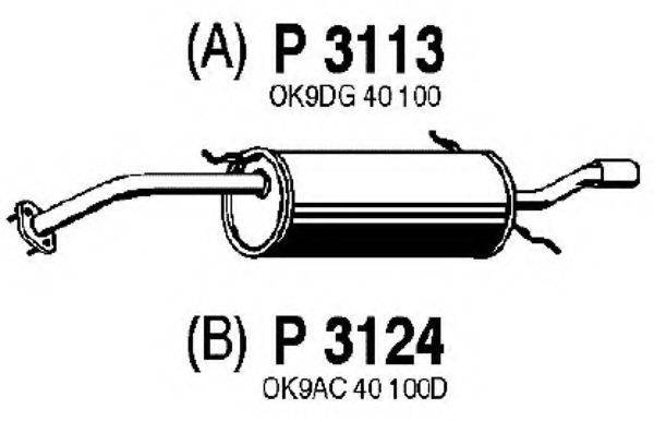 FENNO P3113 Глушник вихлопних газів кінцевий