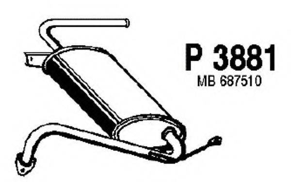 FENNO P3881 Глушник вихлопних газів кінцевий