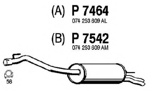 FENNO P7464 Глушник вихлопних газів кінцевий