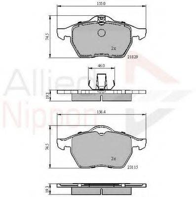 COMLINE ADB0749 Комплект гальмівних колодок, дискове гальмо