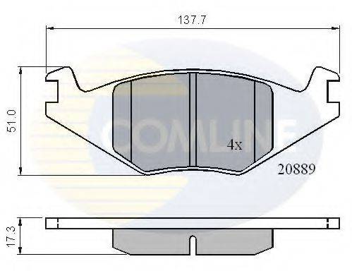 COMLINE CBP0136 Комплект гальмівних колодок, дискове гальмо