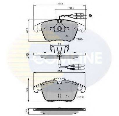 COMLINE CBP22002 Комплект гальмівних колодок, дискове гальмо