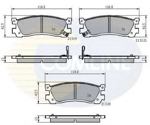 COMLINE CBP3824 Комплект гальмівних колодок, дискове гальмо