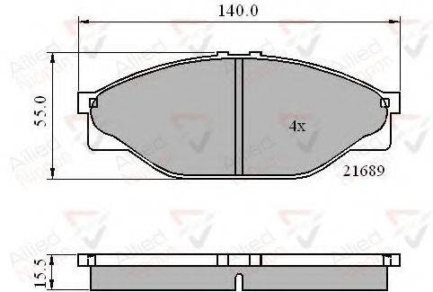 COMLINE ADB0440 Комплект гальмівних колодок, дискове гальмо