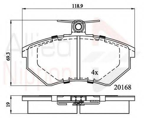 COMLINE ADB0511 Комплект гальмівних колодок, дискове гальмо