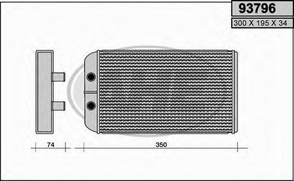 AHE 93796 Теплообмінник, опалення салону