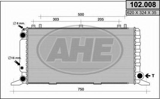 AHE 102008 Радіатор, охолодження двигуна