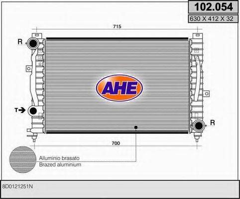 AHE 102054 Радіатор, охолодження двигуна