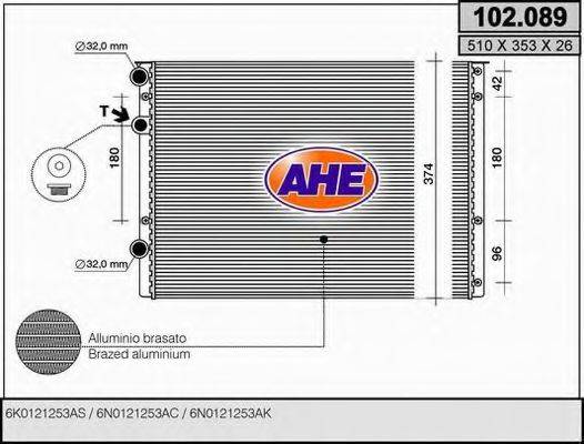 AHE 102089 Радіатор, охолодження двигуна