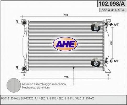 AHE 102098A Радіатор, охолодження двигуна