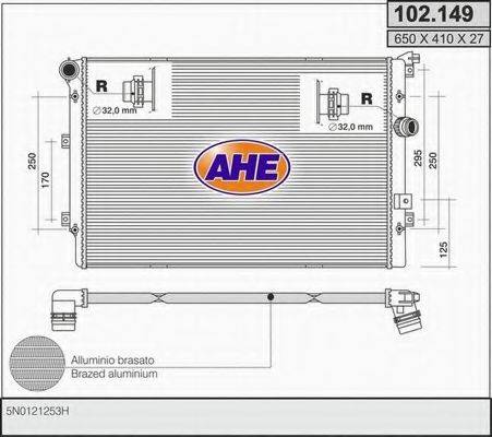 AHE 102149 Радіатор, охолодження двигуна