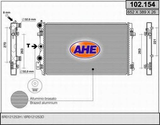 AHE 102154 Радіатор, охолодження двигуна