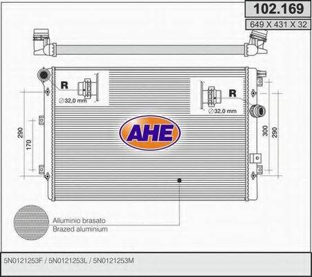 AHE 102169 Радіатор, охолодження двигуна