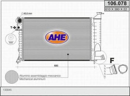 AHE 106078 Радіатор, охолодження двигуна