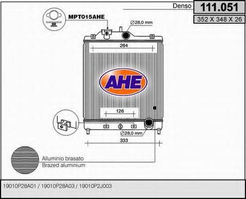 AHE 111051 Радіатор, охолодження двигуна