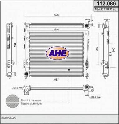 AHE 112086 Радіатор, охолодження двигуна